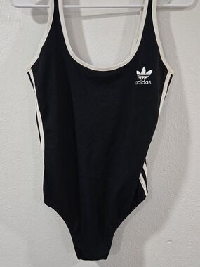 Adidas Black Swimsuit with White Trim